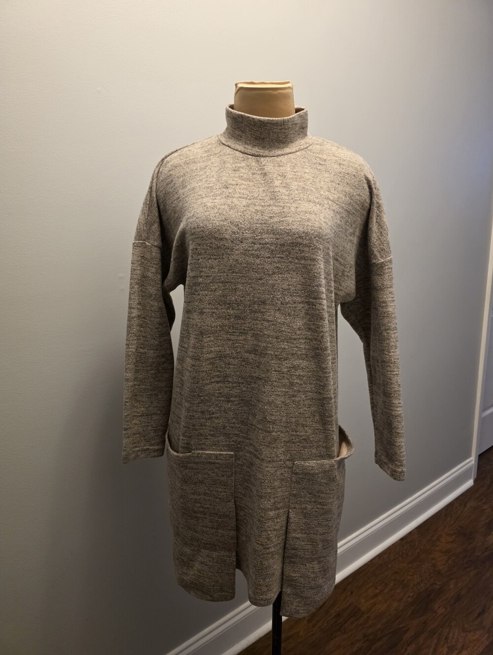 Mazik Mock Turtle Neck Knit Sweater Dress